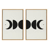 Sylvie Modern Geometric Moon Phases Framed Canvas Set by The Creative Bunch Studio
