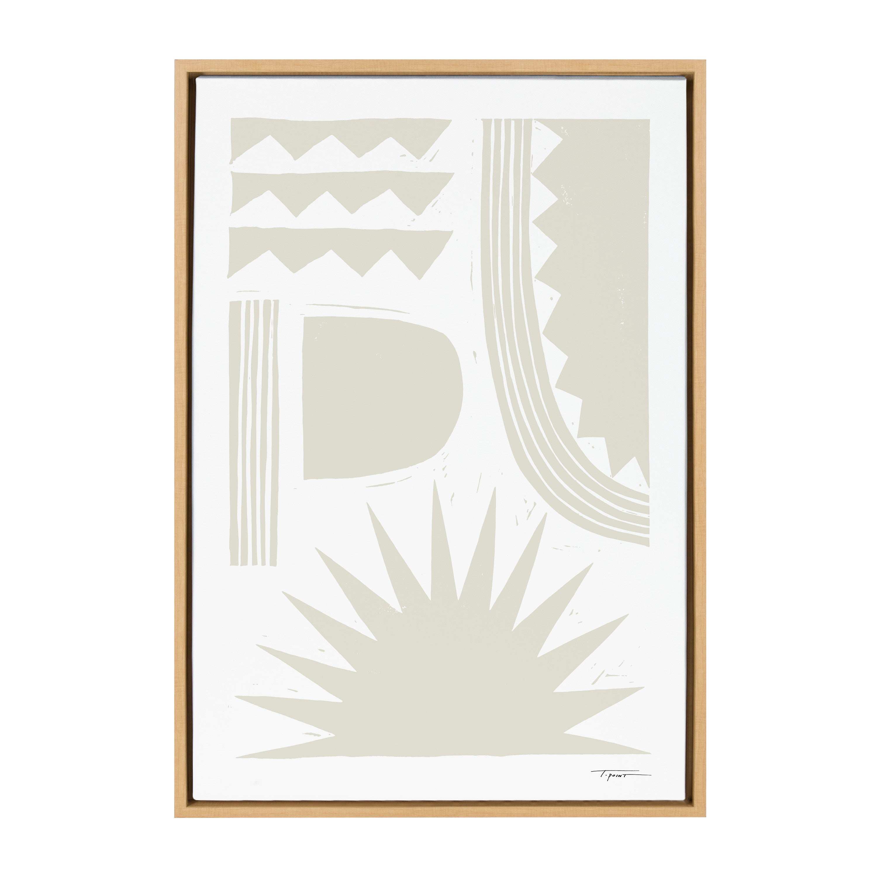 Sylvie Burst Neutral Framed Canvas by Statement Goods