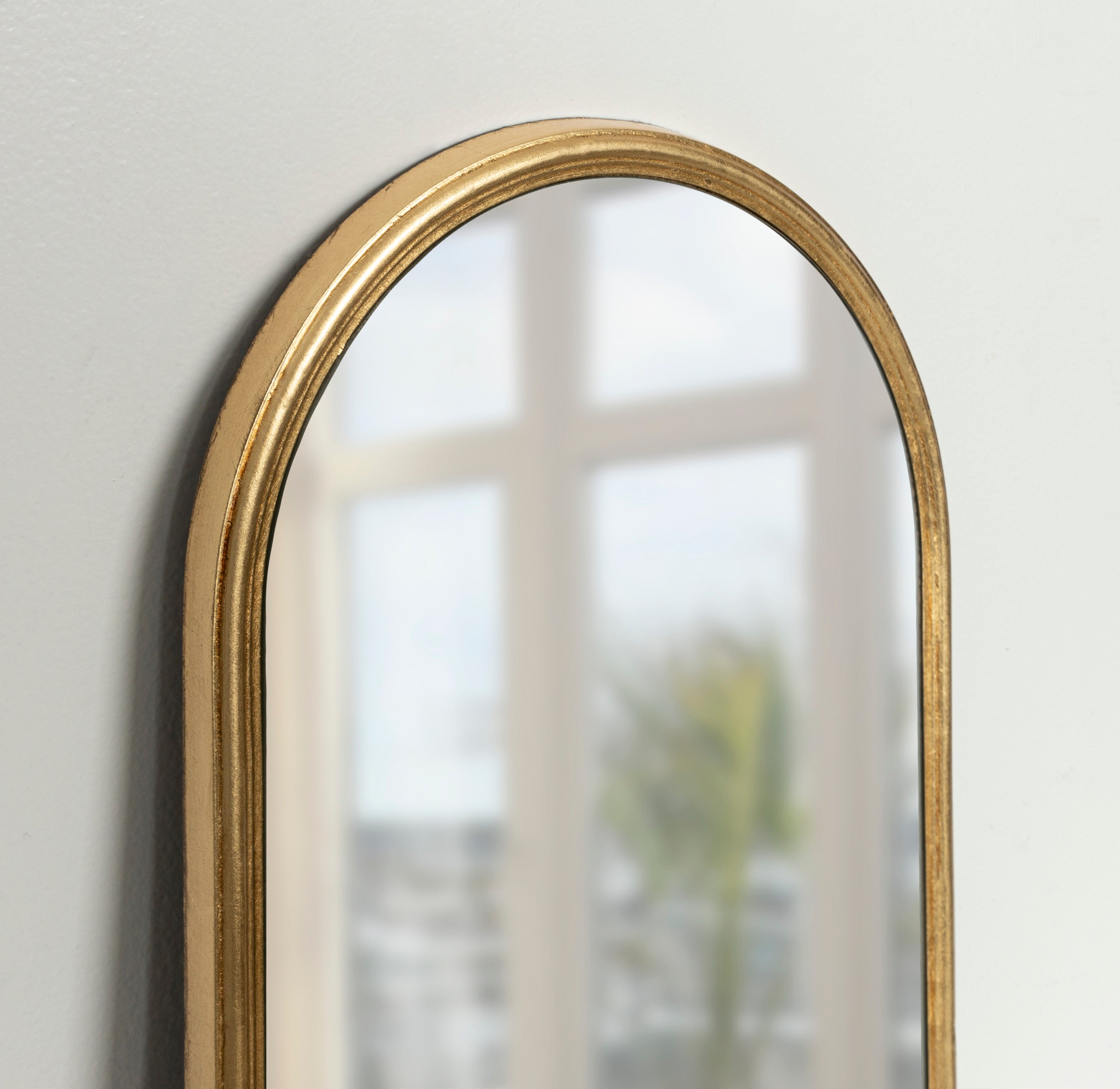 Kate And Laurel Caskill Wall Mirror Set - Gold Capsule Oval Mirrors, Set Of 3 (10x22 Inch)