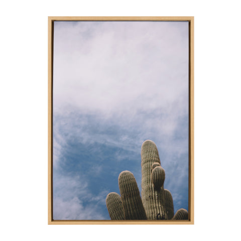 Sylvie Cactus in the Sky Framed Canvas by Patricia Hasz of Patricia Rae Photography