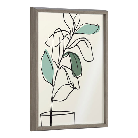 Blake Tranquil Fiddle Leaf Framed Printed Glass by Elizabeth Silver