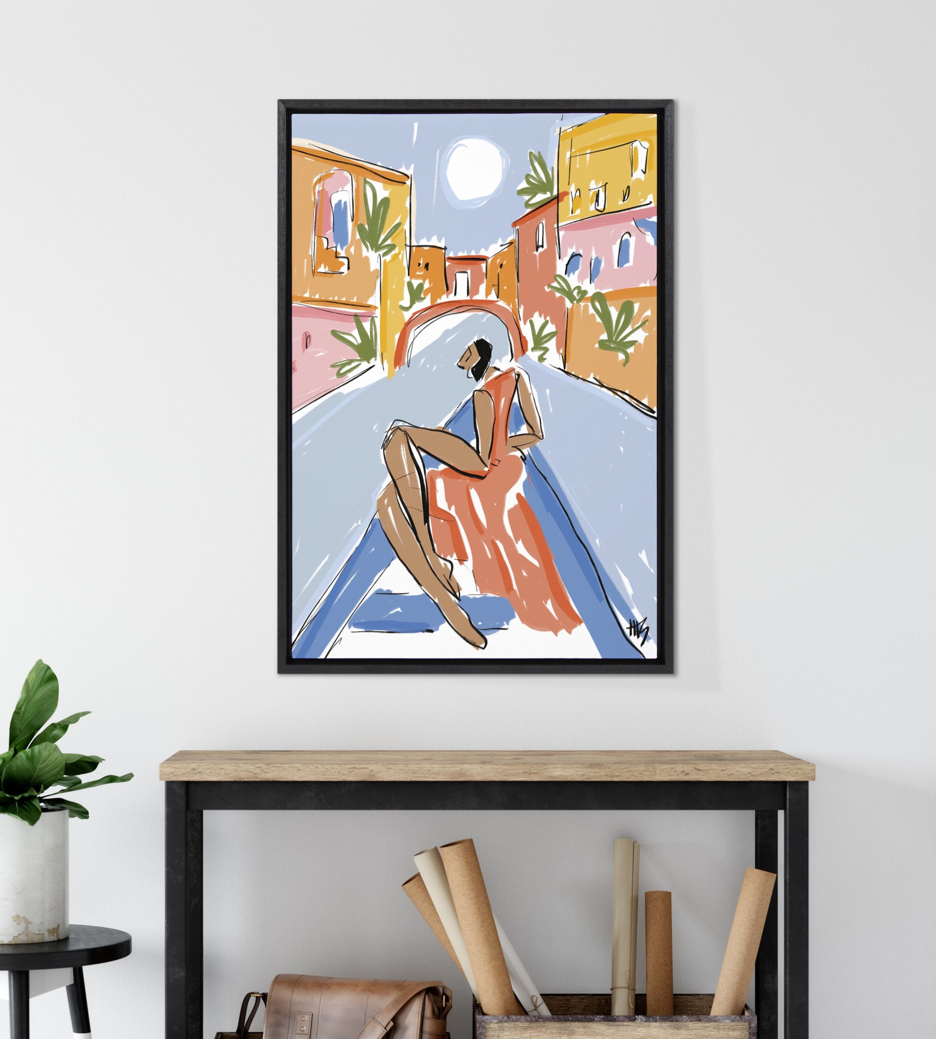 Sylvie Gondola Ride Framed Canvas by Maggie Stephenson