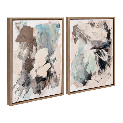 Sylvie Painted Flow I and II Framed Canvas Art Set by Amy Lighthall