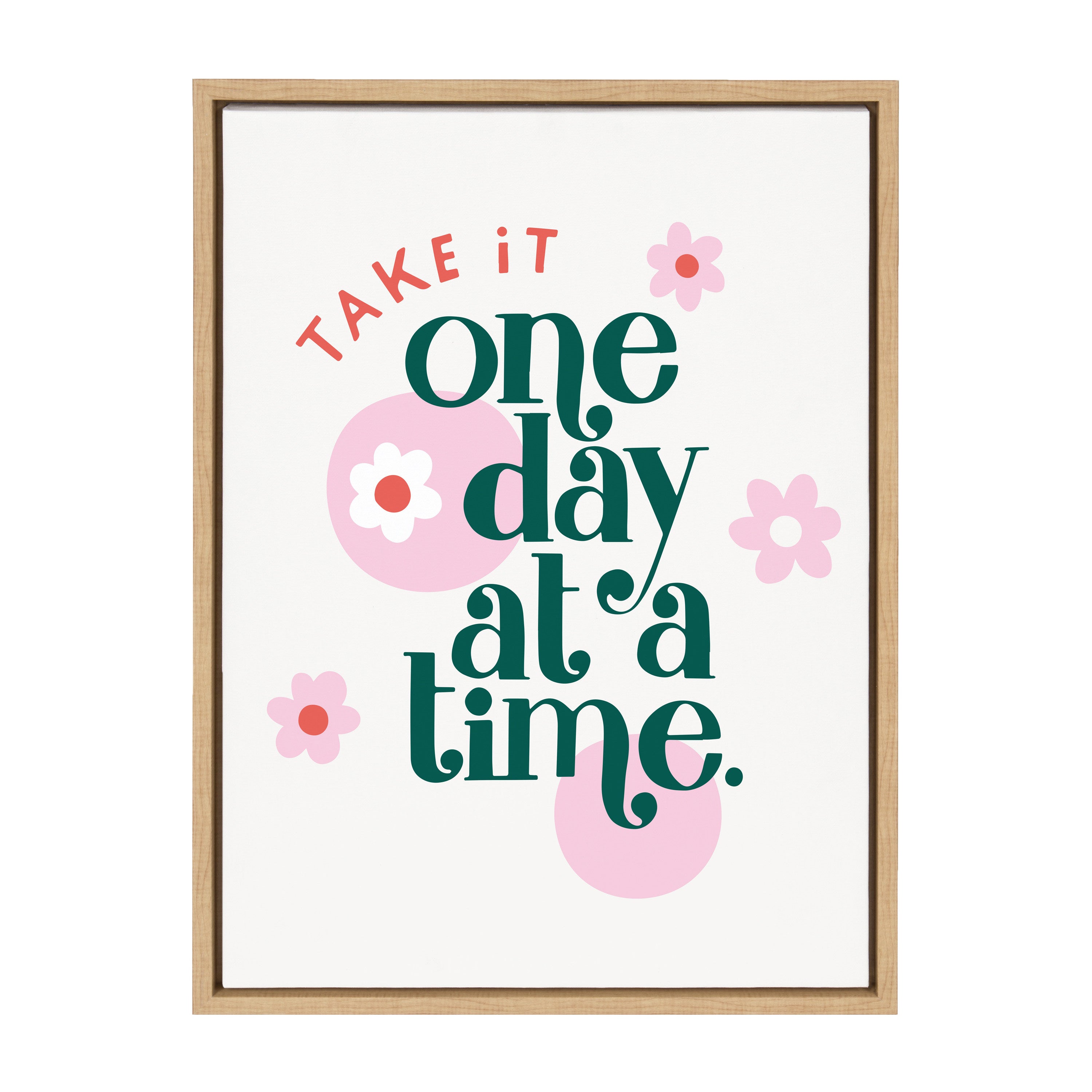 Sylvie Take It One Day At A Time Framed Canvas by Maria Filar