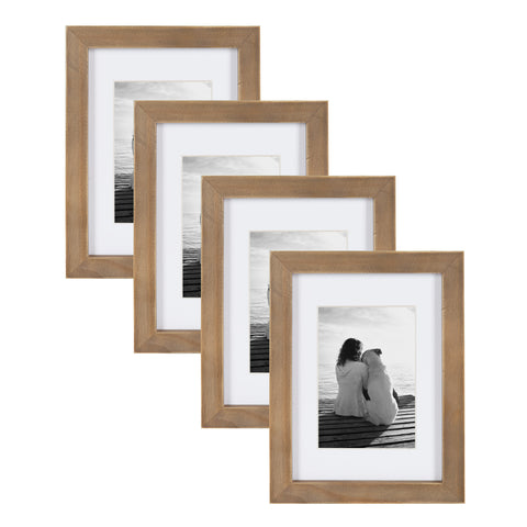 Gallery 5x7 matted to 3.5x5 Wood Picture Frame, Set of 4