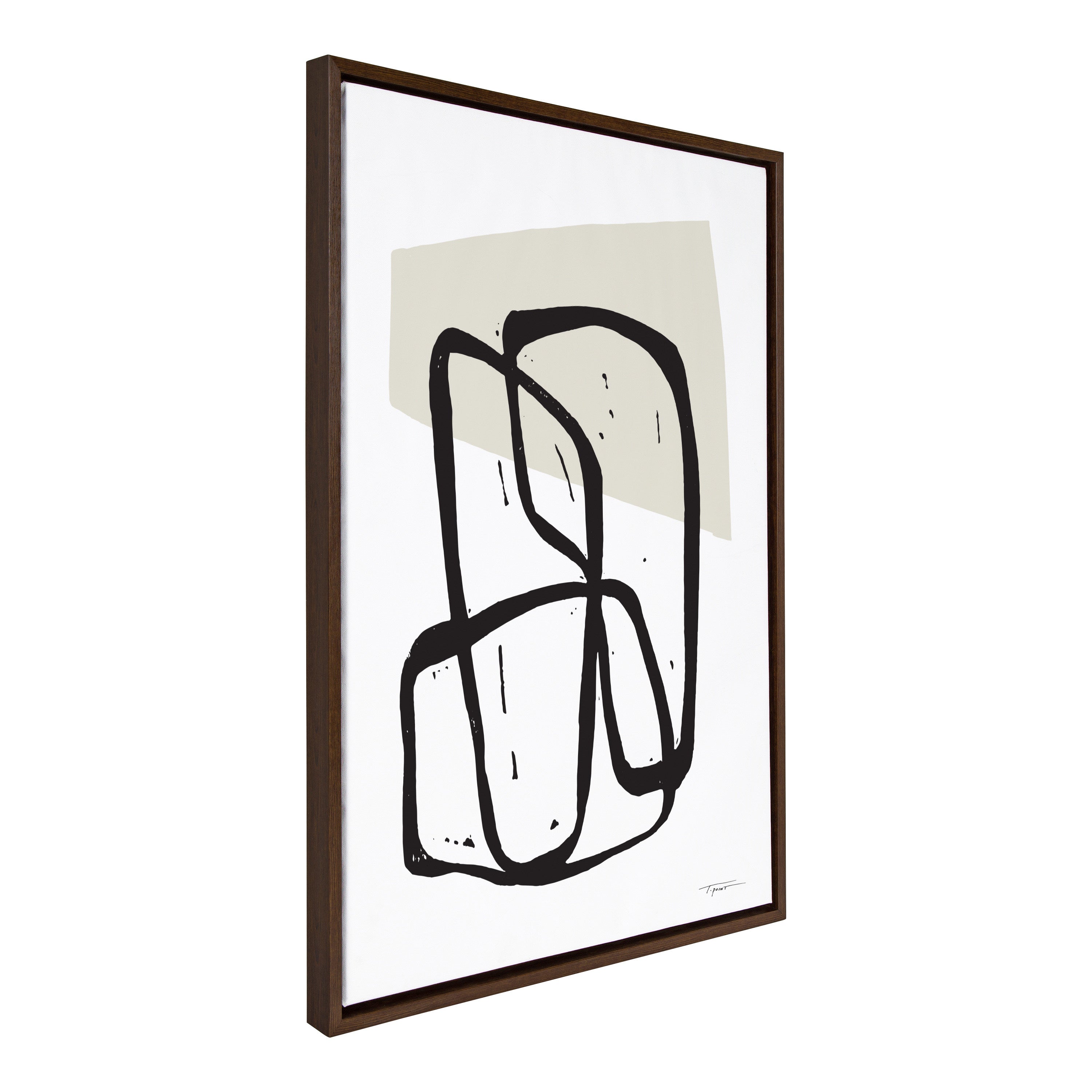 Sylvie Entangled Neutral Framed Canvas by Statement Goods