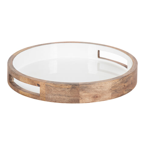 Ehrens Round Decorative Wood Tray