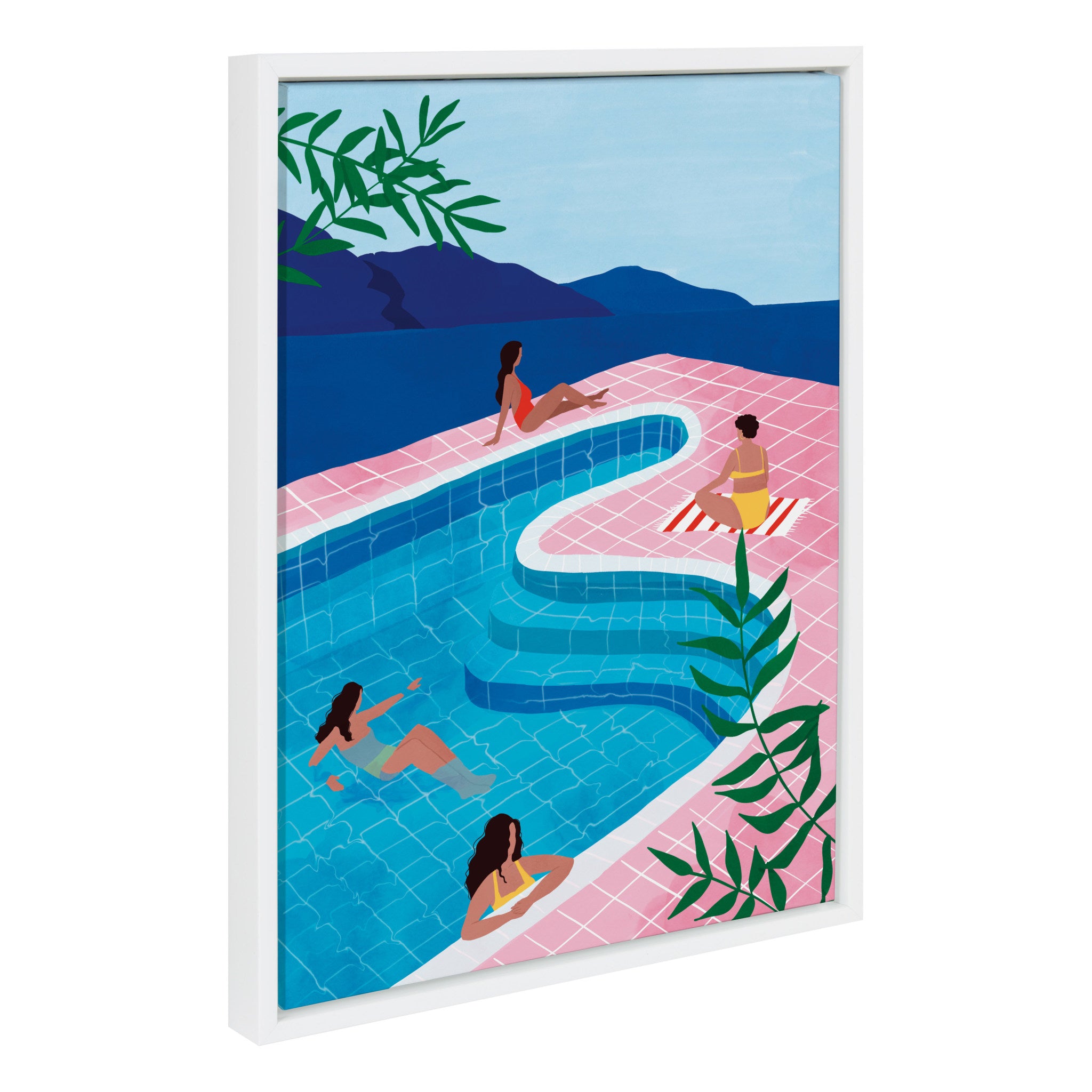 Sylvie Pool Ladies Framed Canvas By Maja Tomljanovic