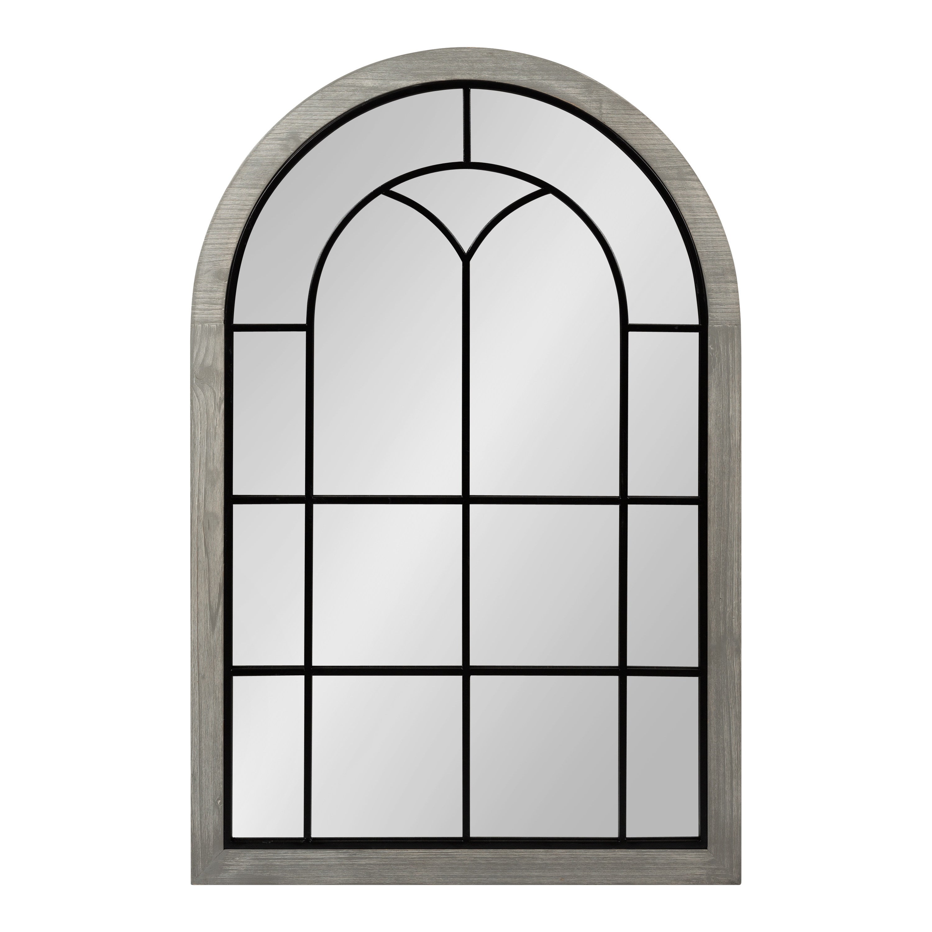 Joffrey Arch Windowpane Framed Wall Mirror