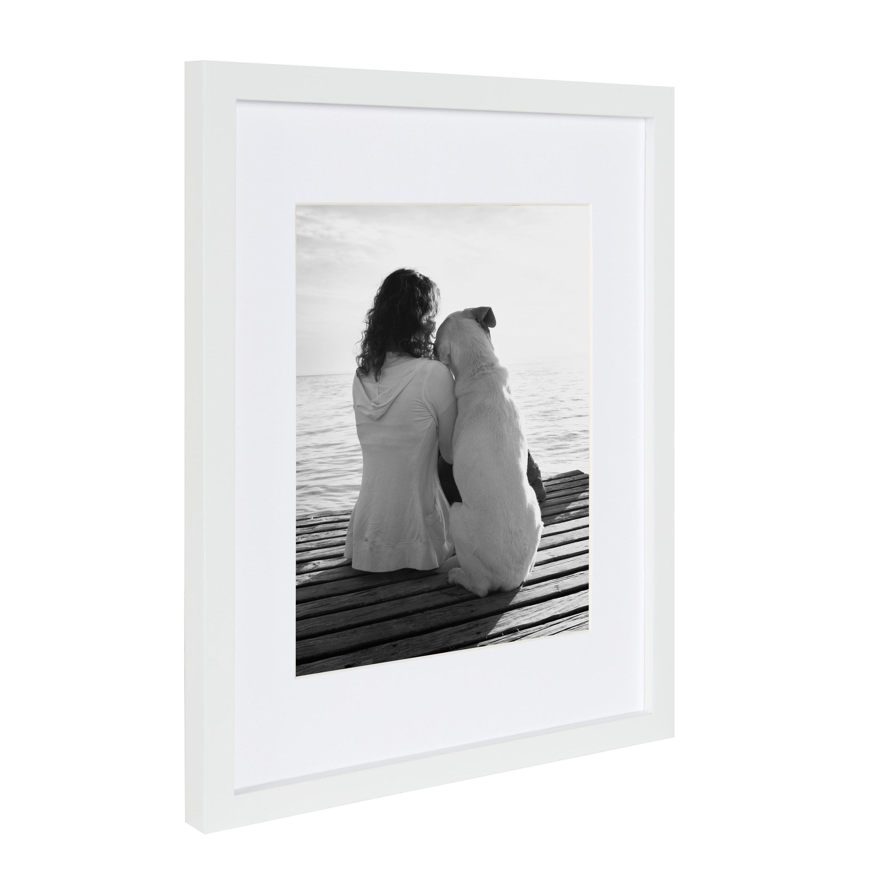 11 x 14 Matted to 8 x 10 Wood Wall Frame Midtone Woodgrain - Threshold™