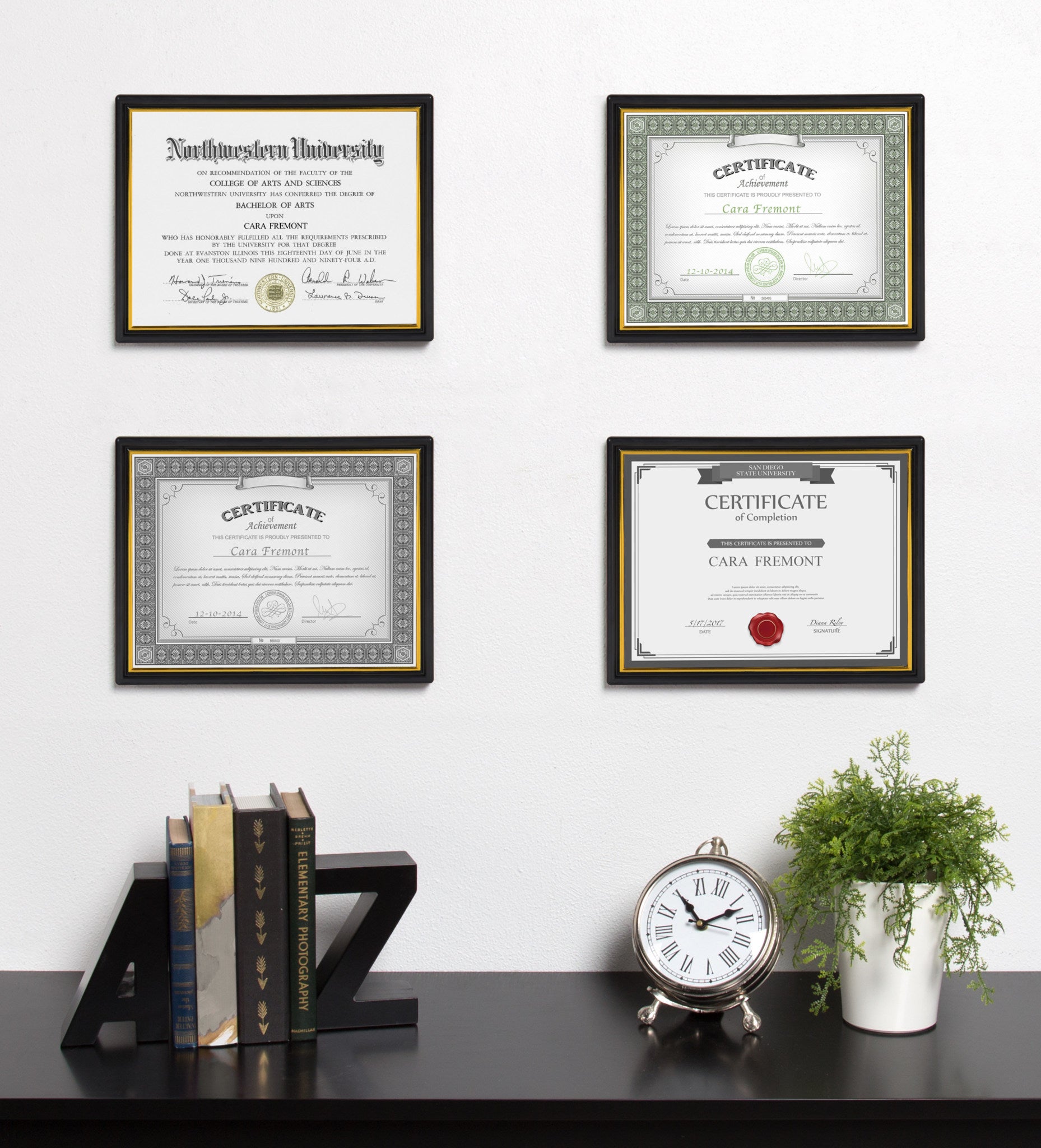 Corporate 8.5x11 Document Picture Frame, Set of 12