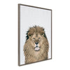 Sylvie Lion Color Framed Canvas by Simon Te of Tai Prints