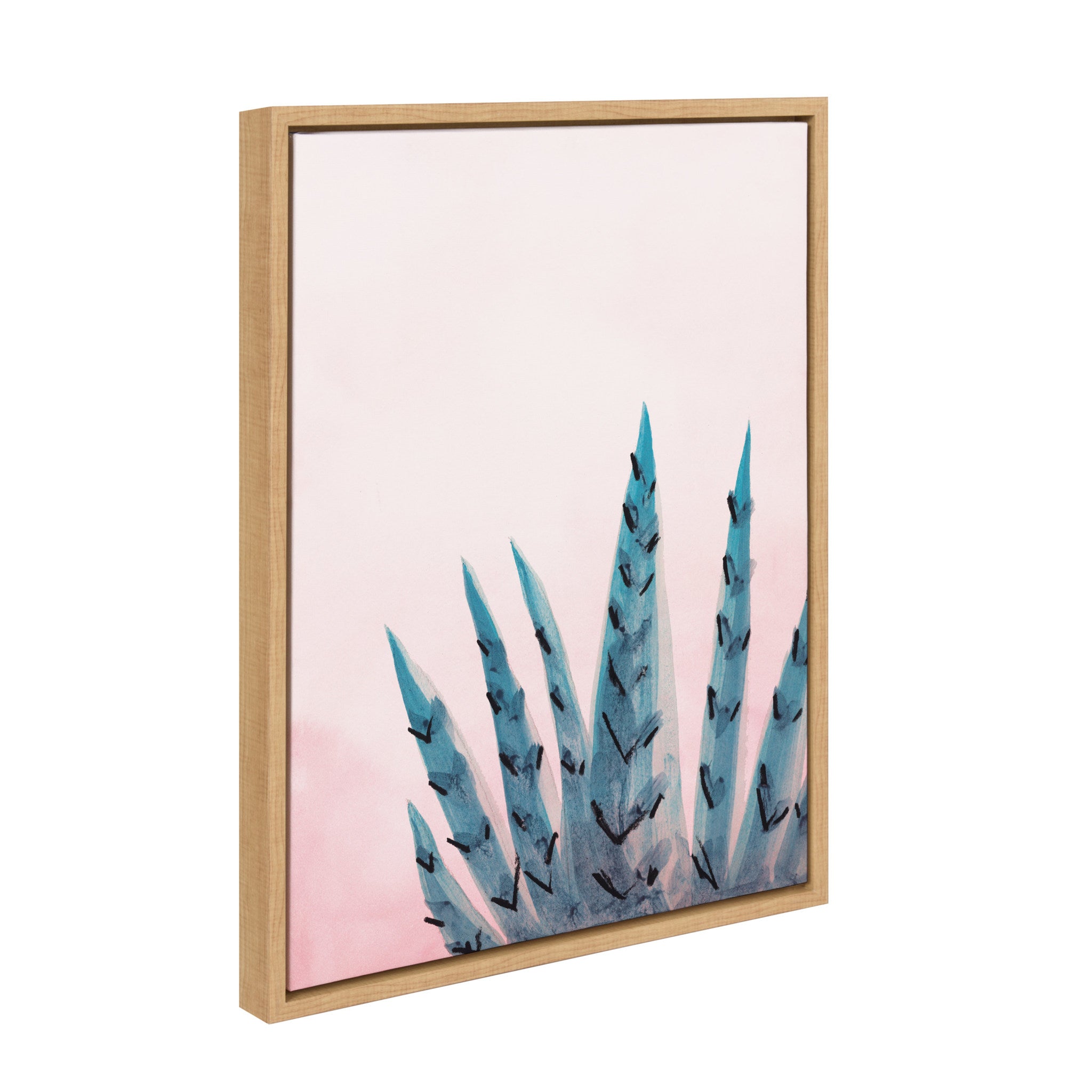 Sylvie Succulent in Pink Light Framed Canvas by Teju Reval