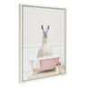 Sylvie Llama in Cottage Rose Bath Framed Canvas by Amy Peterson Art Studio