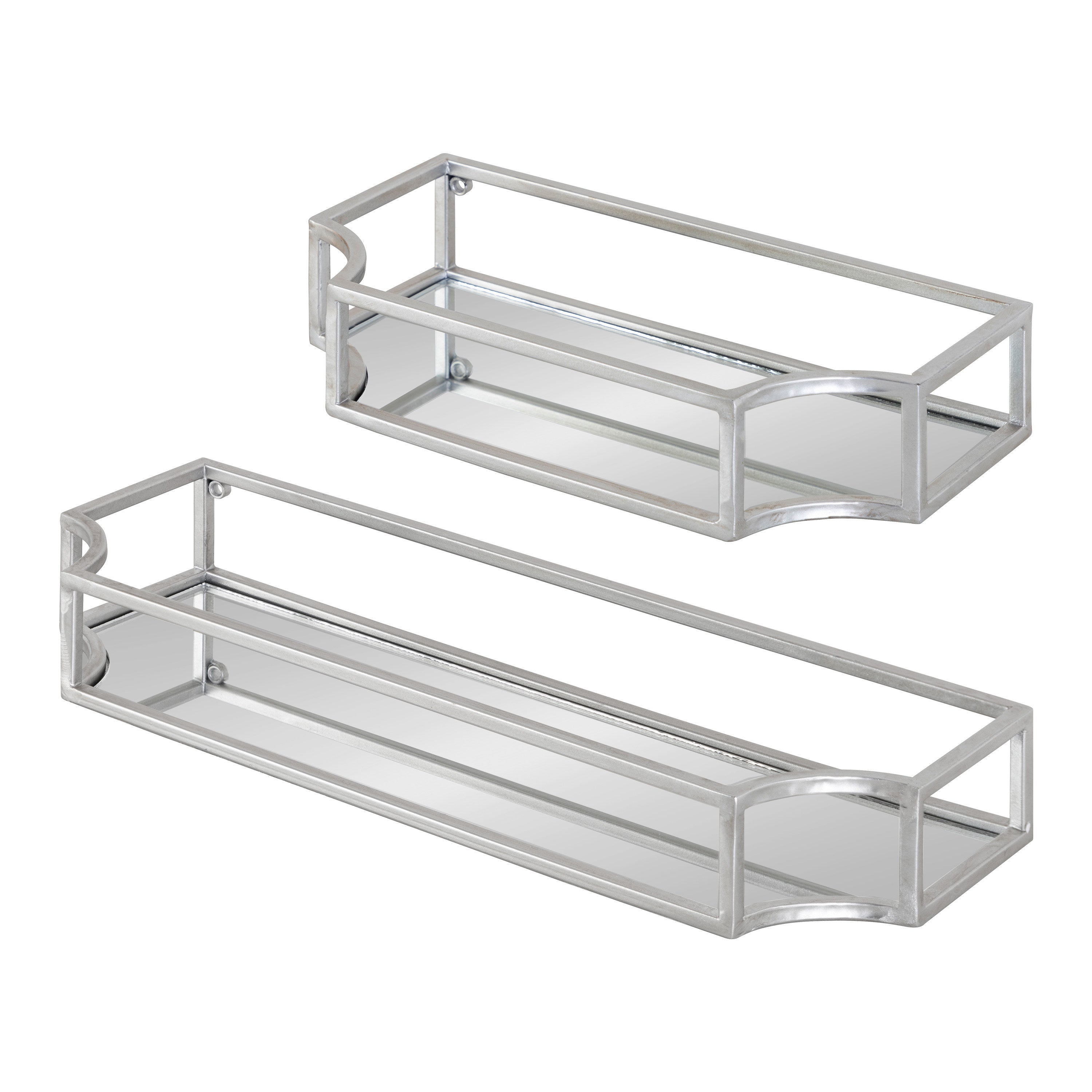 Floating Metal Shelf - Black or White Metal Finish