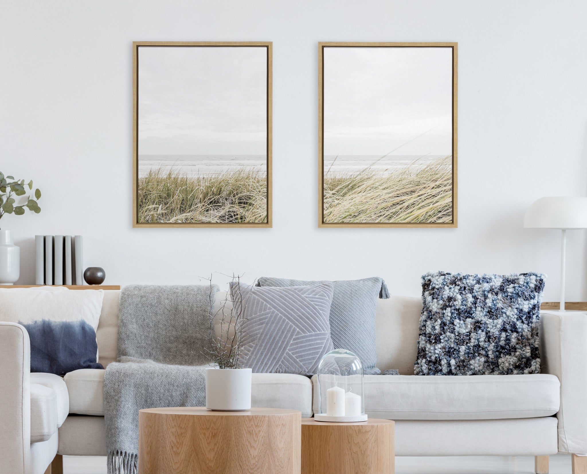 Sylvie East Beach Left and Right Framed Canvas by Amy Peterson Art Studio