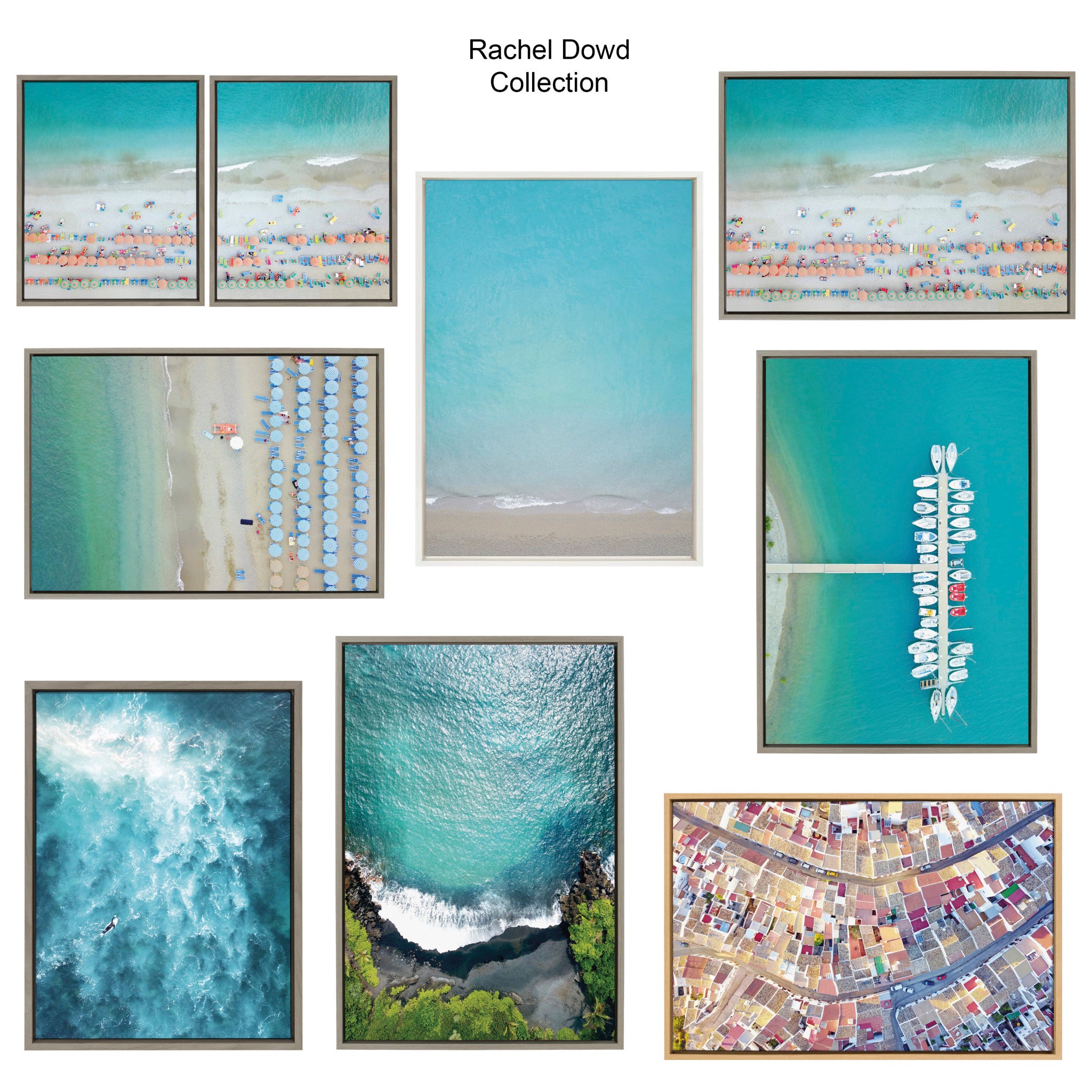 Sylvie Beachbound and Down Framed Canvas by Rachel Bolgov
