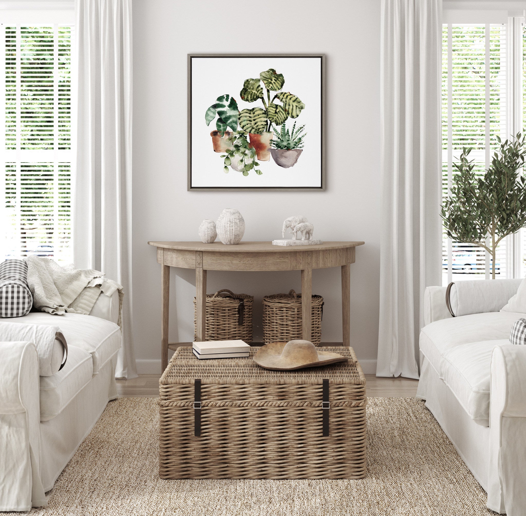Sylvie Houseplants Framed Canvas by Sara Berrenson