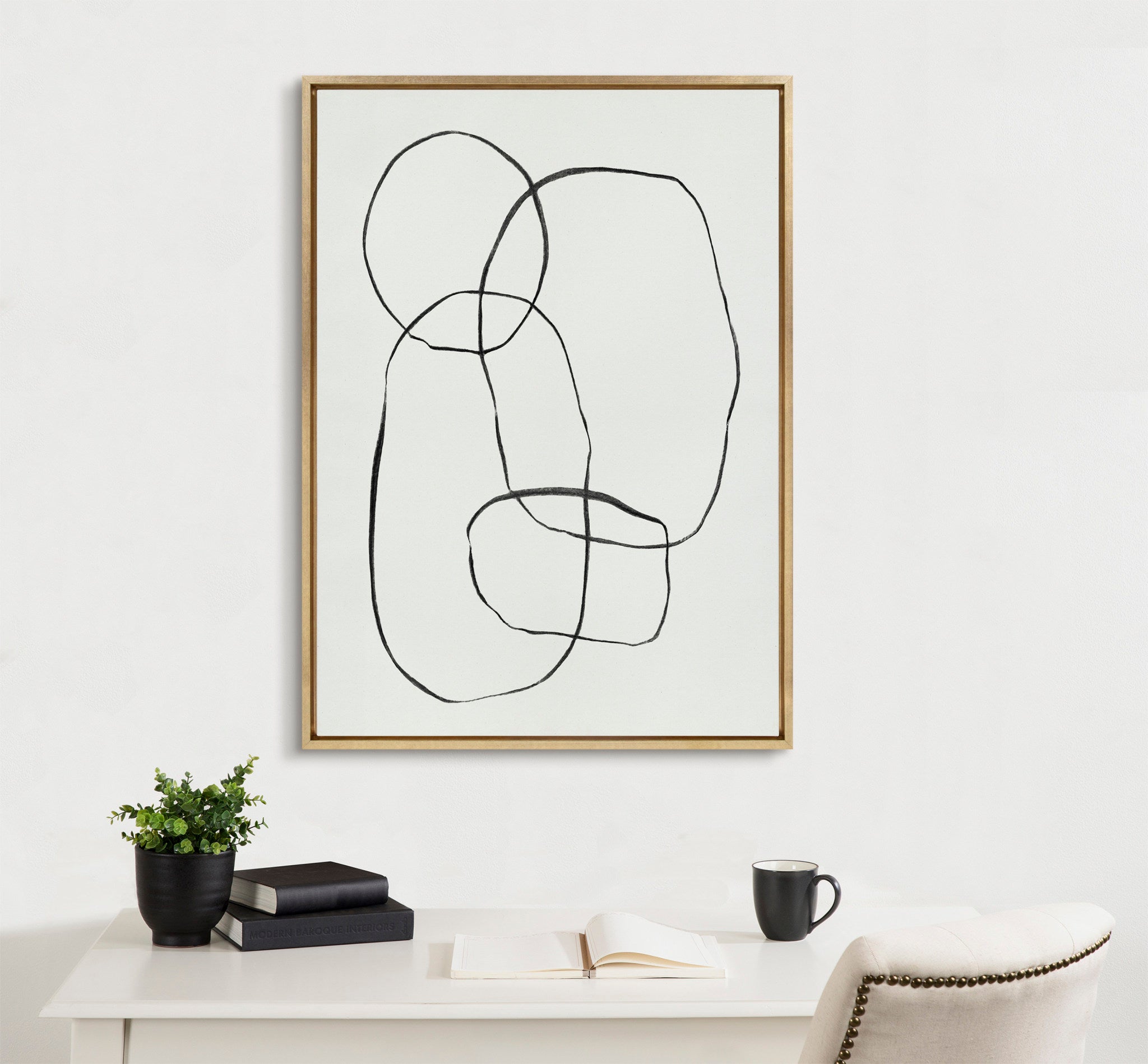 Sylvie 871 Modern Circles Framed Canvas by Teju Reval of SnazzyHues
