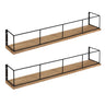 Benbrook Wood and Metal Wall Shelf Set