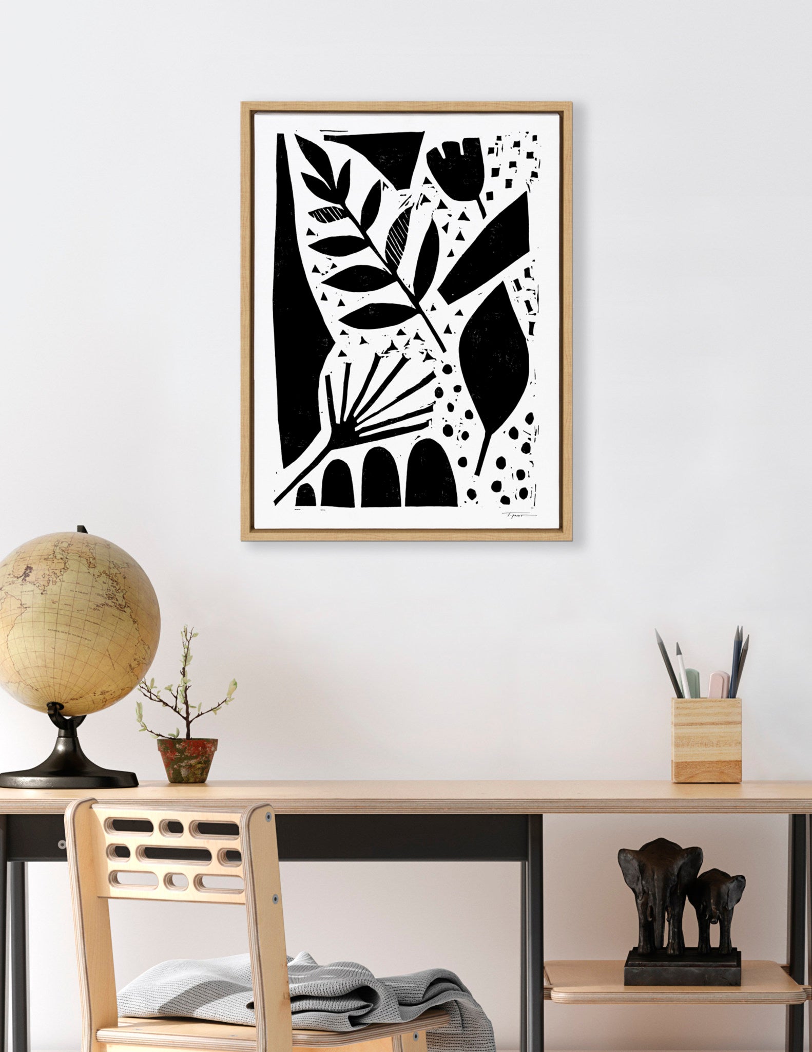 Sylvie Nature in the Abstract Framed Canvas by Statement Goods