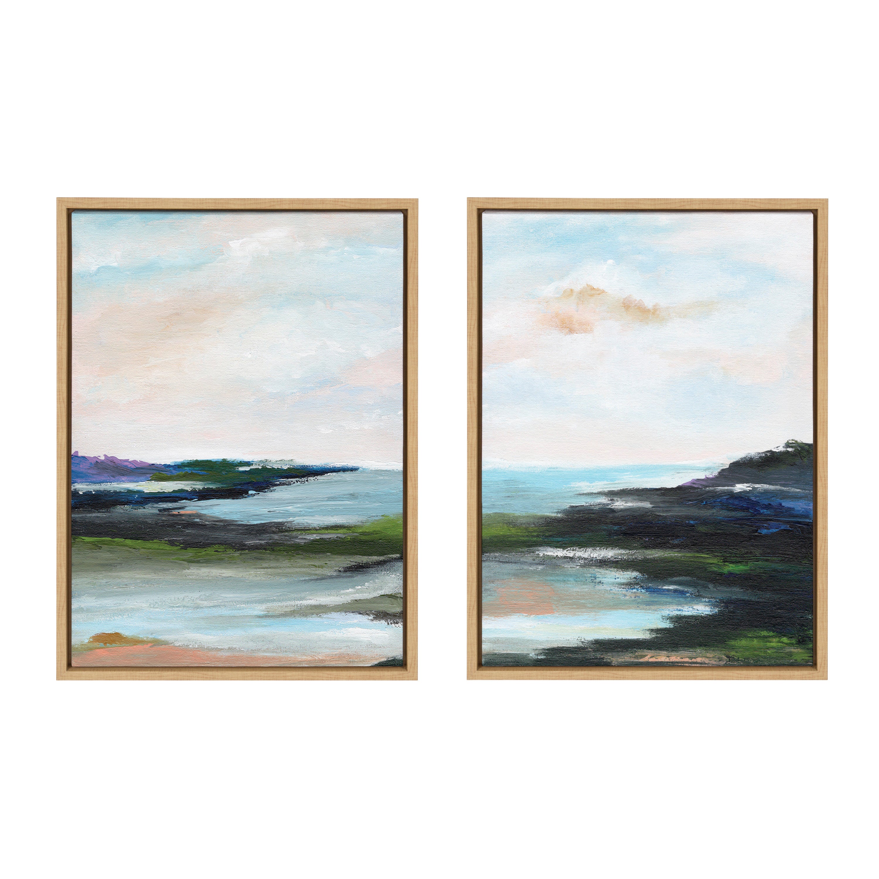 Sylvie Lake Huron l and II Framed Canvas Art Set by Nikita Jariwala