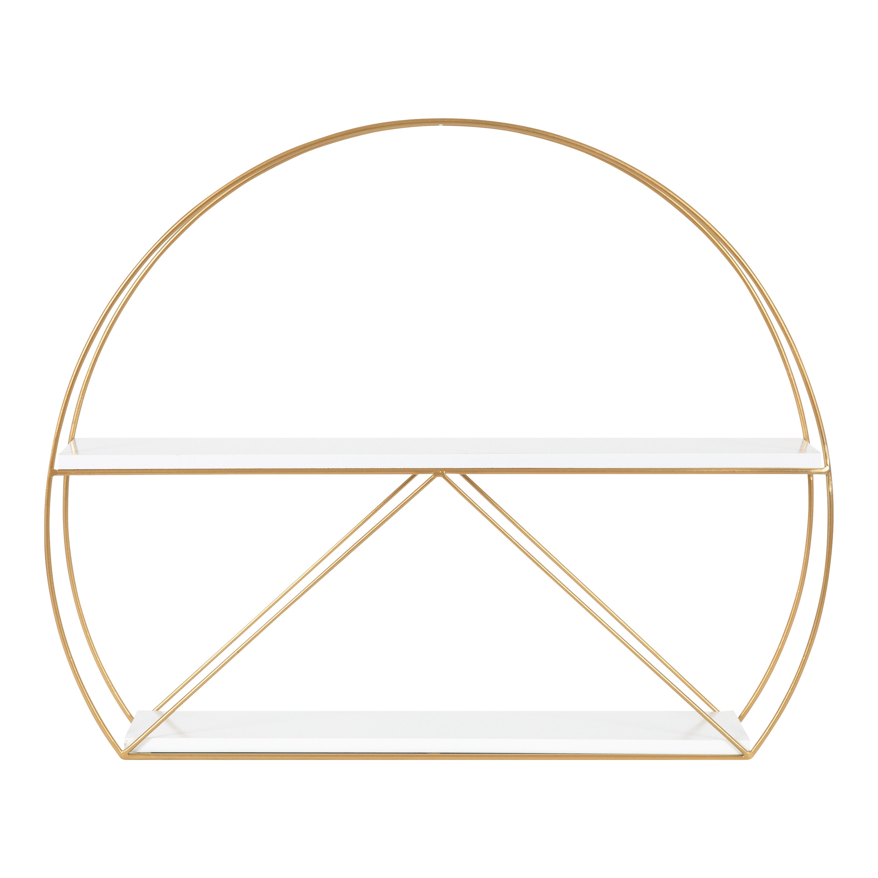 Modern Corner Wall Shelves Triangle Floating Shelves in Gold & White