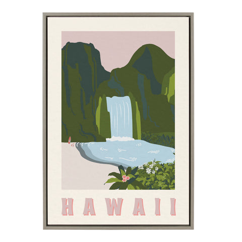 Sylvie Travel Poster Hawaii Framed Canvas by Chay O.