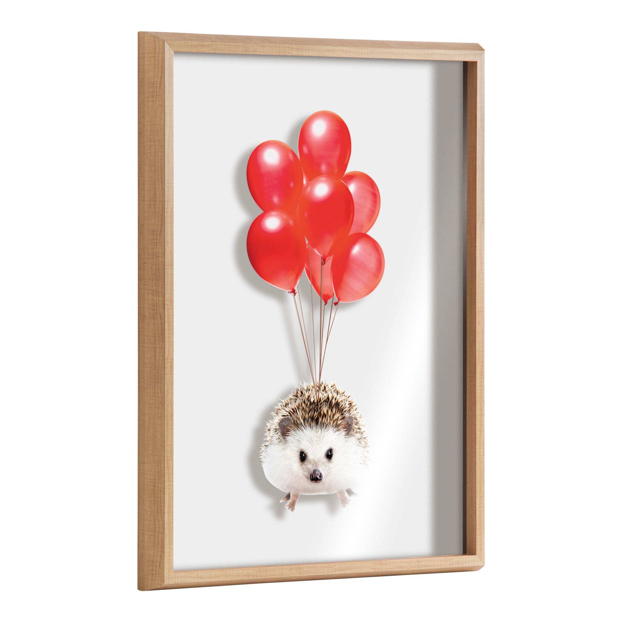 Blake Hedgehog Balloons Framed Printed Glass by Amy Peterson Art Studio