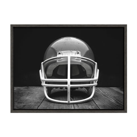 Sylvie Vintage Football Helmet Framed Canvas By Shawn St. Peter