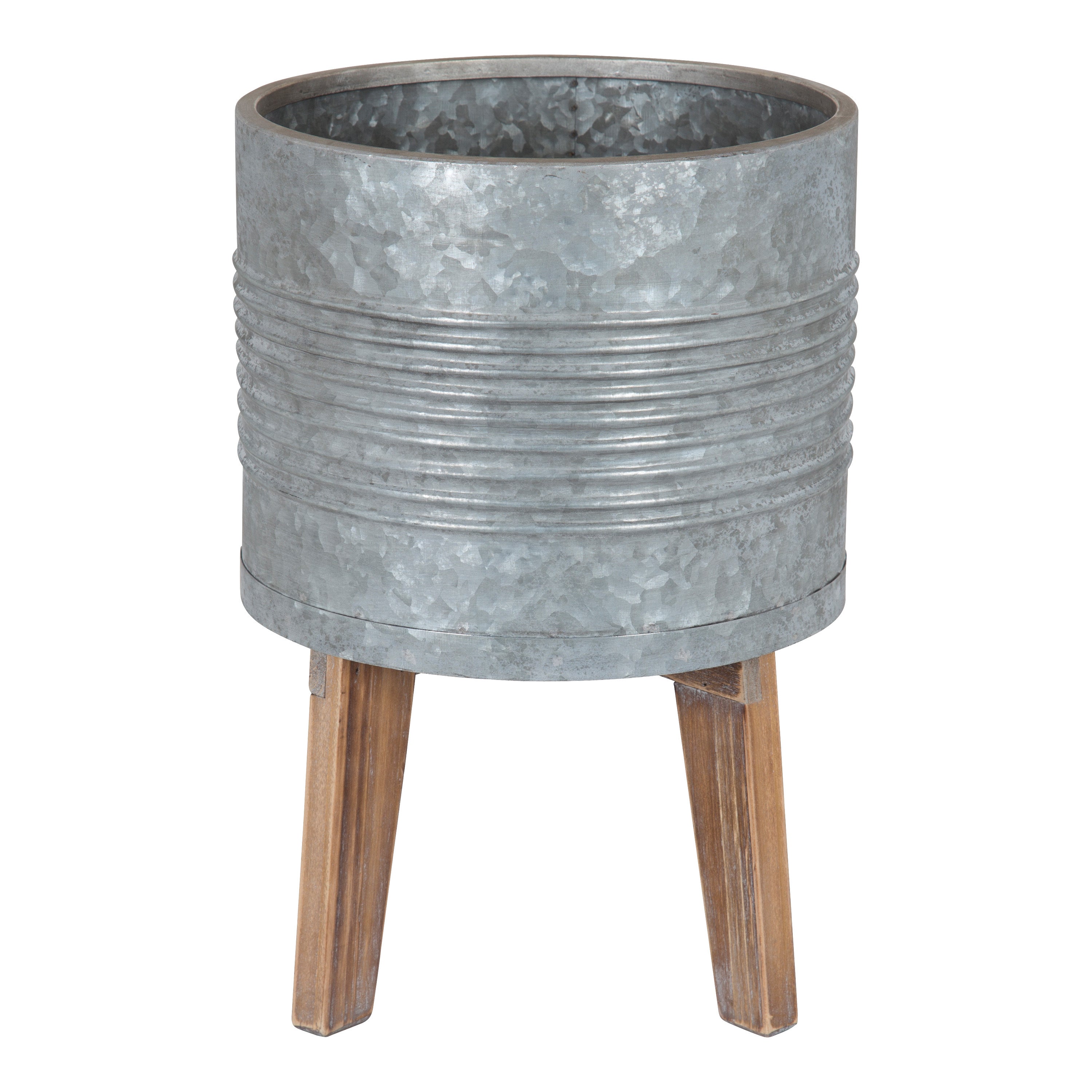 Gavri Metal Planter with Wood Stand