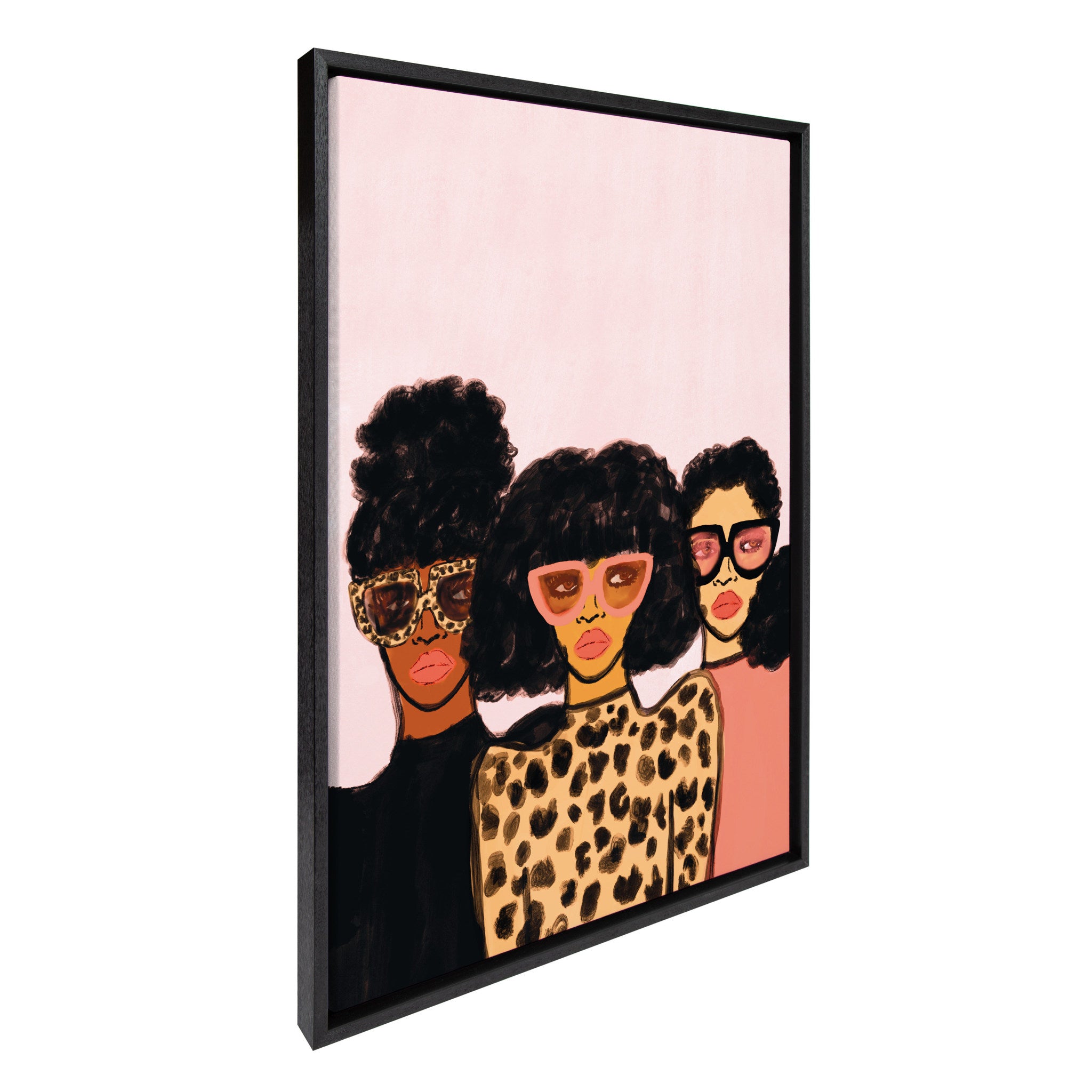 Sylvie Fashion Girl Framed Canvas Set by Kendra Dandy of Bouffants and Broken Hearts