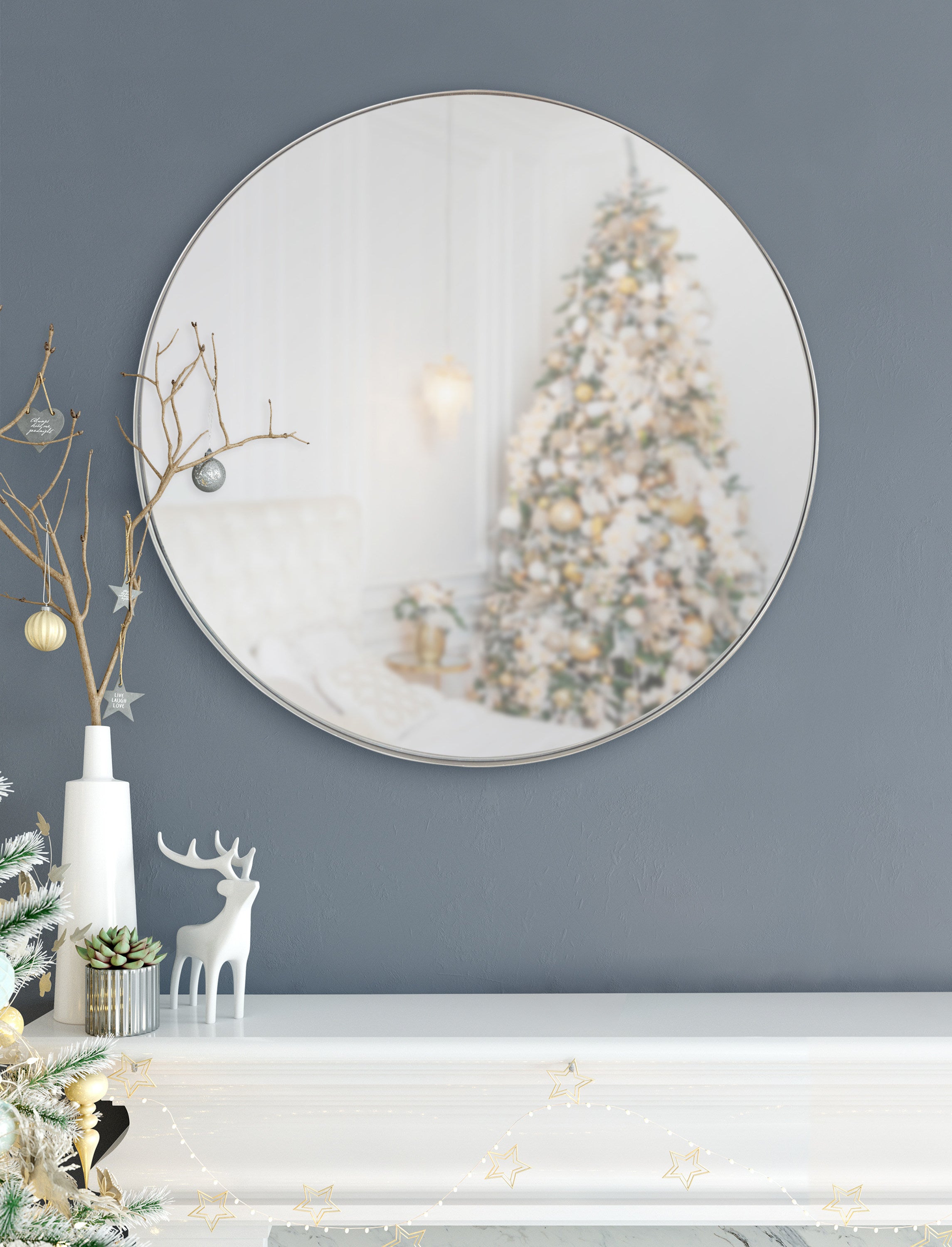 Rollo Round Framed Wall Mirror