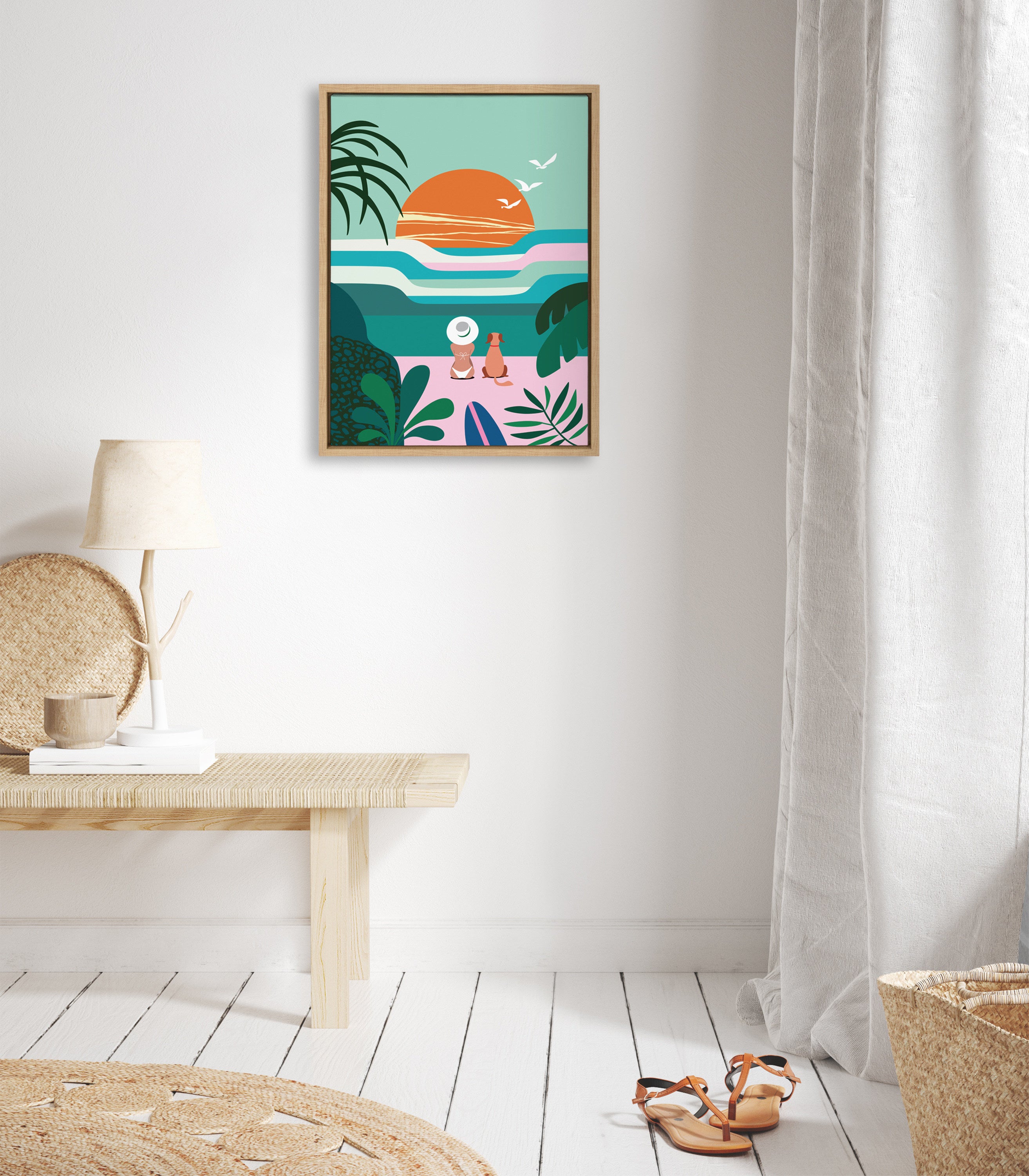 Sylvie Sun Flock Framed Canvas by Rachel Lee of My Dream Wall