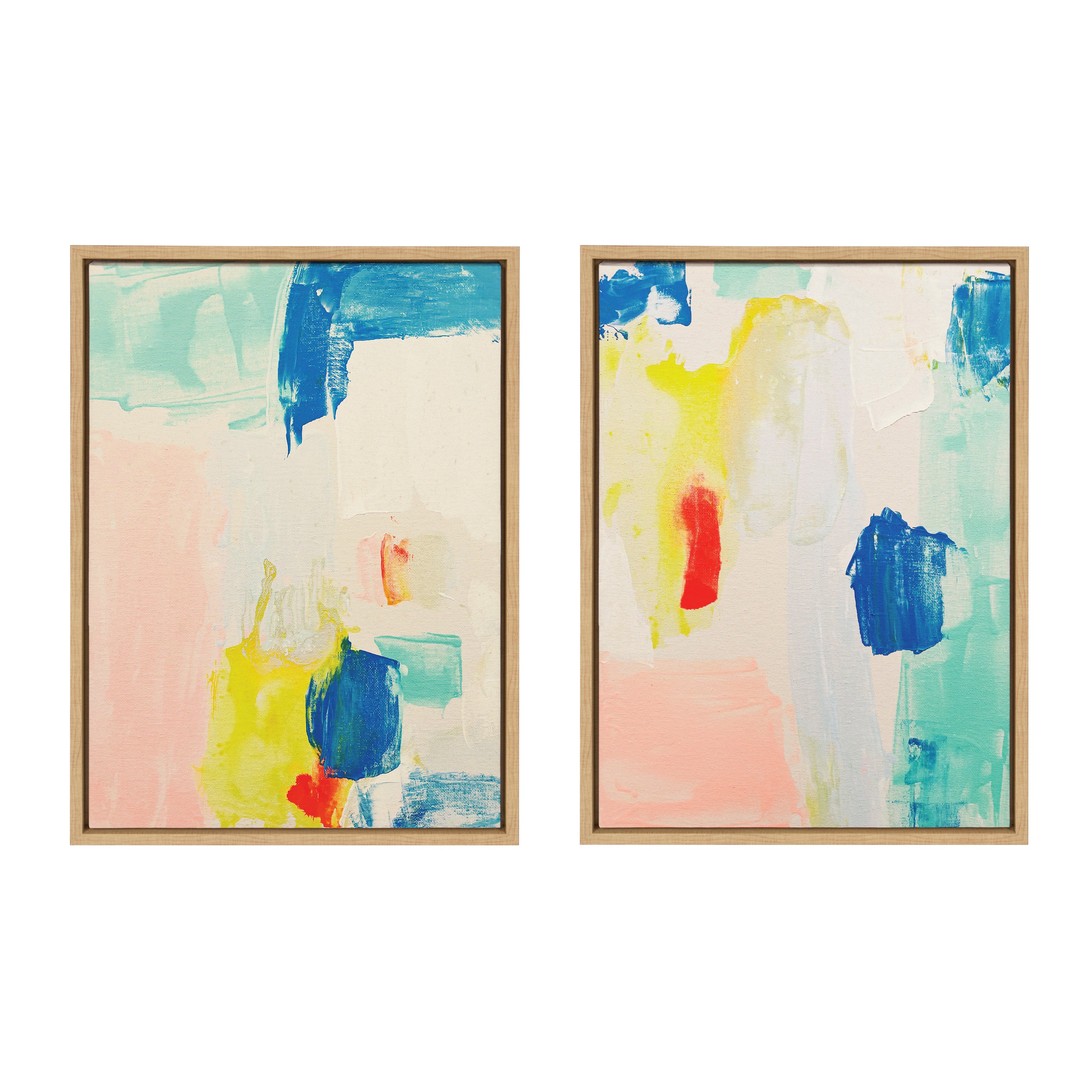 Sylvie Pop of Color I and II Framed Canvas Art Set by Amy Lighthall
