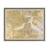 Sylvie Boston Harbor Map Framed Canvas by Corinna Buchholz of Piddix