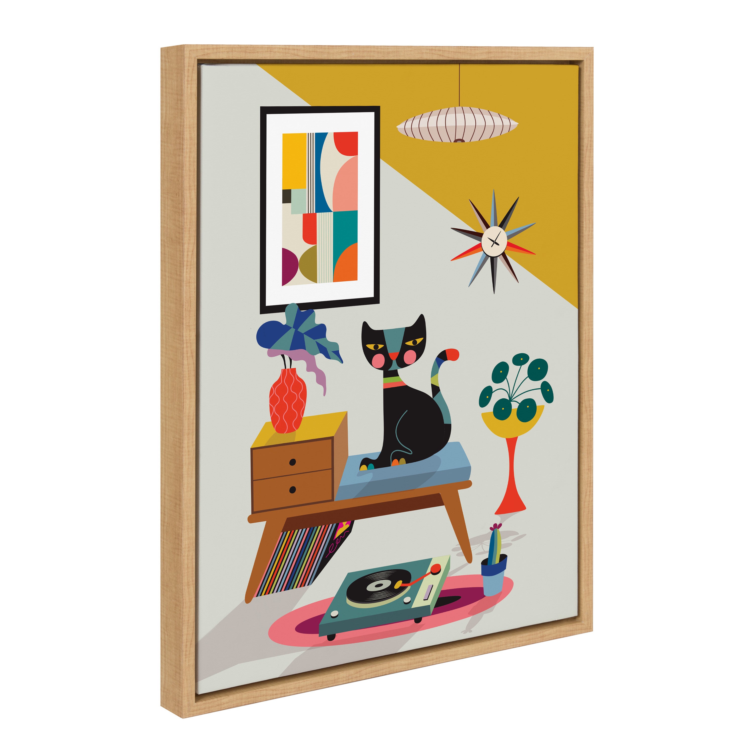 Sylvie Record Player Framed Canvas by Rachel Lee of My Dream Wall