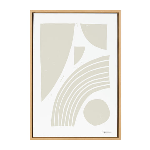 Sylvie Reflecting Shapes Neutral Framed Canvas by Statement Goods