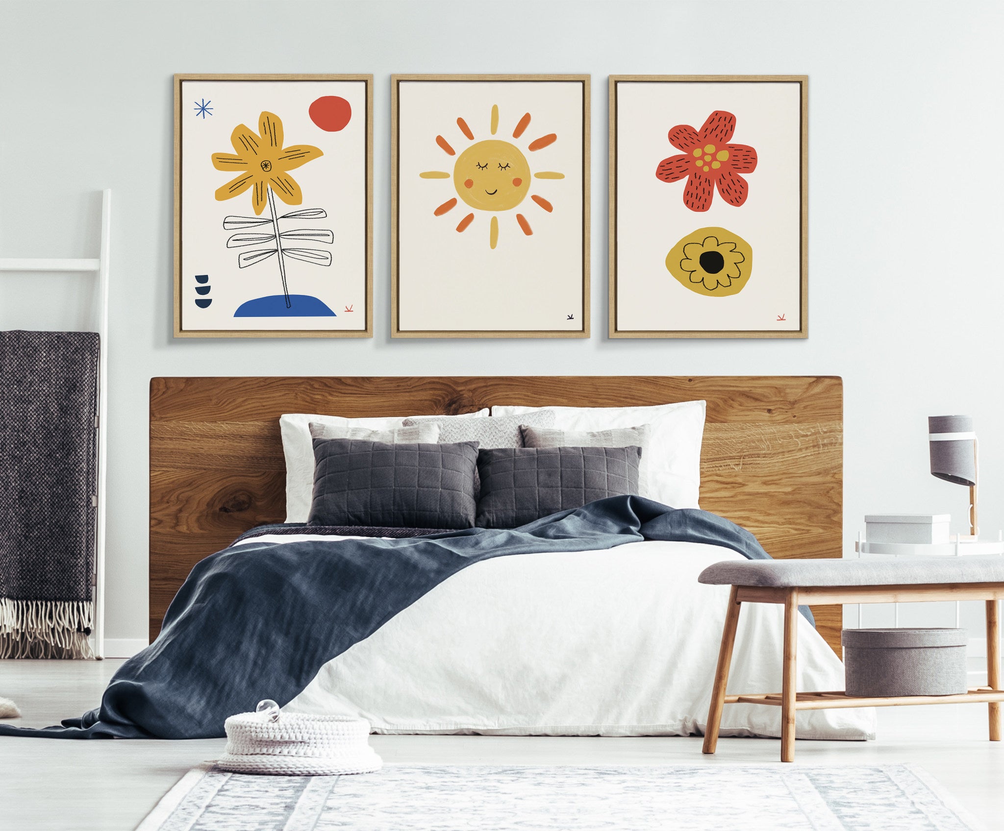 Sylvie Sleepy Sun Framed Canvas by Kelly Knaga
