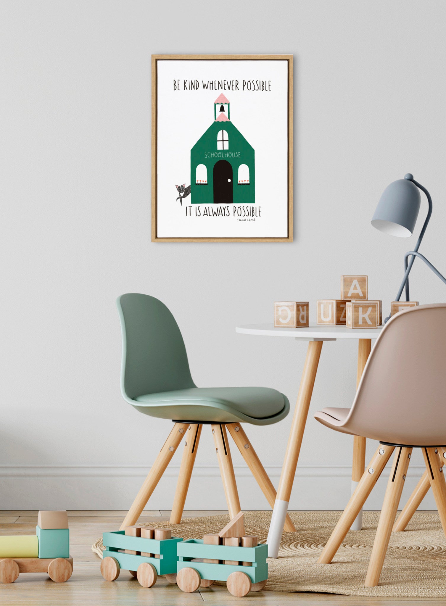 Sylvie Be Kind Whenever Possible Framed Canvas by Stacie Bloomfield of Gingiber