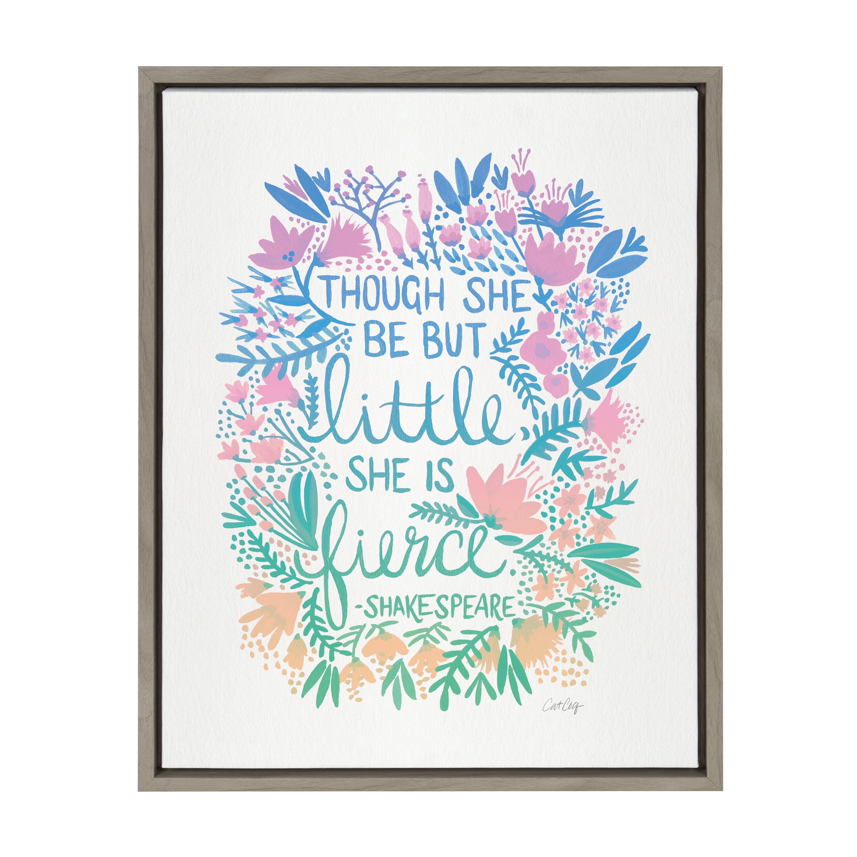 Sylvie Little Fierce Lavender and Mint Framed Canvas by Cat Coquillette
