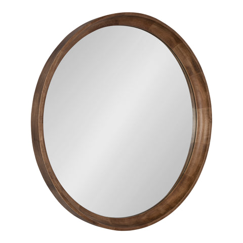 Colfax Round Wood Framed Wall Mirror