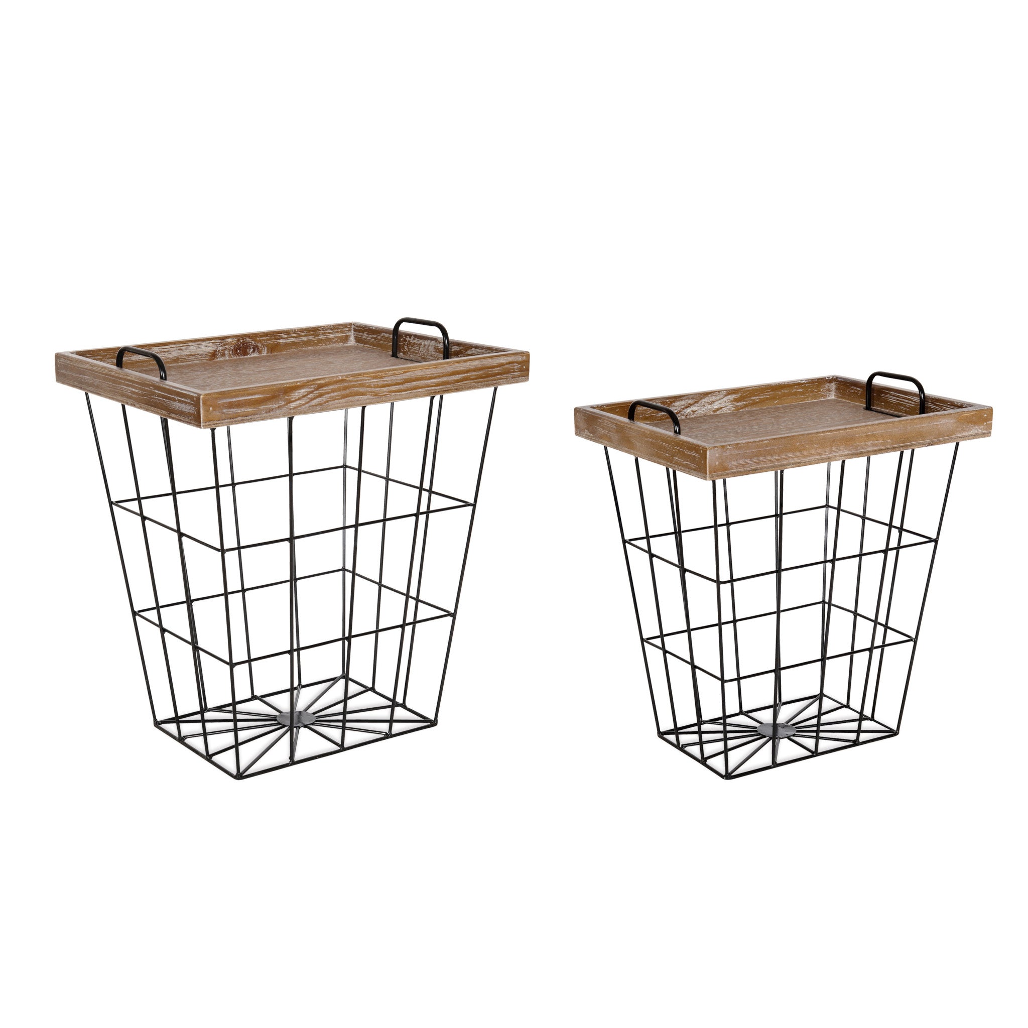 Storage Basket with Wooden Handle Rectangular - Kates Kitchen