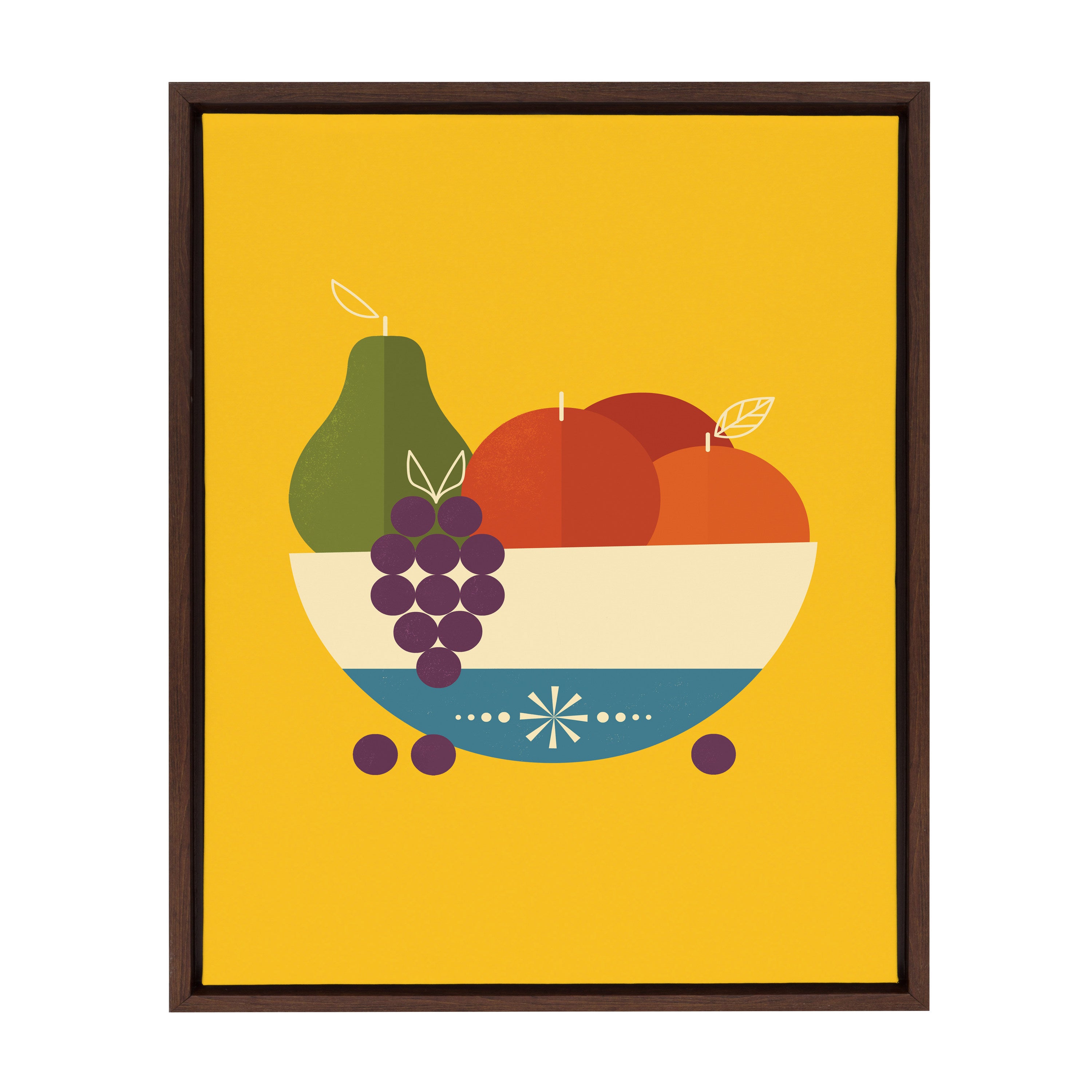 Sylvie Fruit Bowl Framed Canvas by Amber Leaders Designs