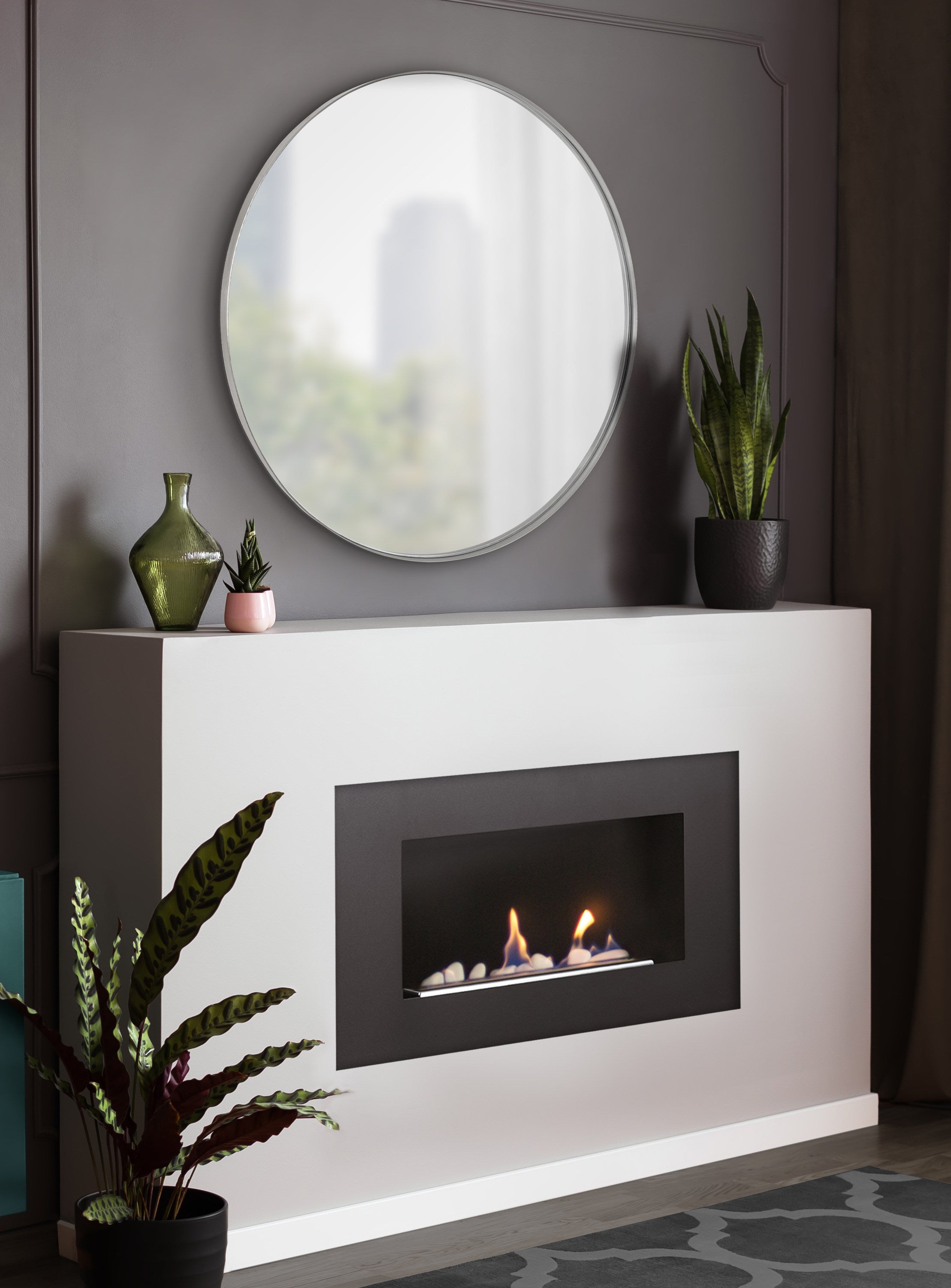 Rollo Round Framed Wall Mirror