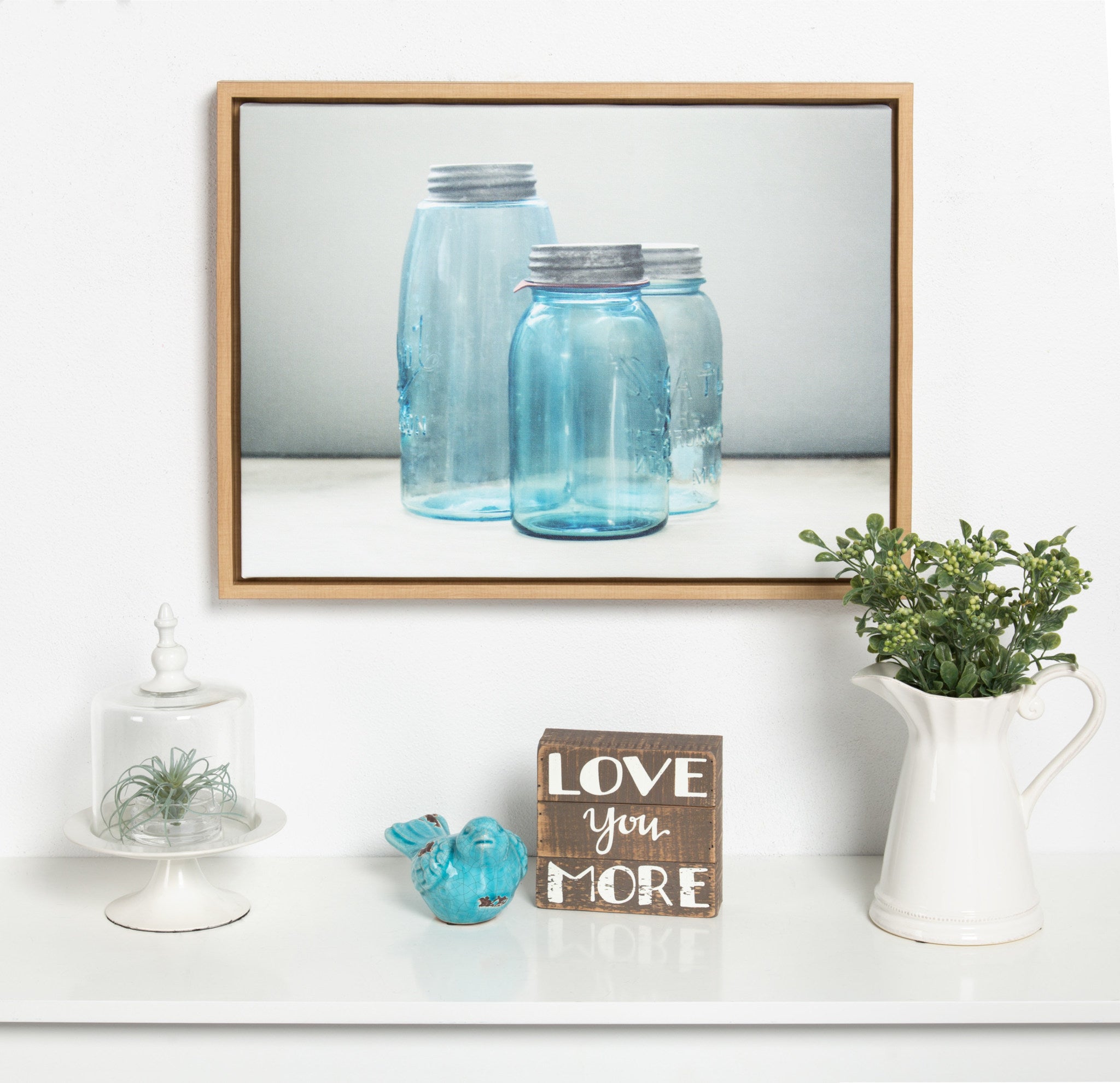 Sylvie Blue Jars Framed Canvas by F2 Images