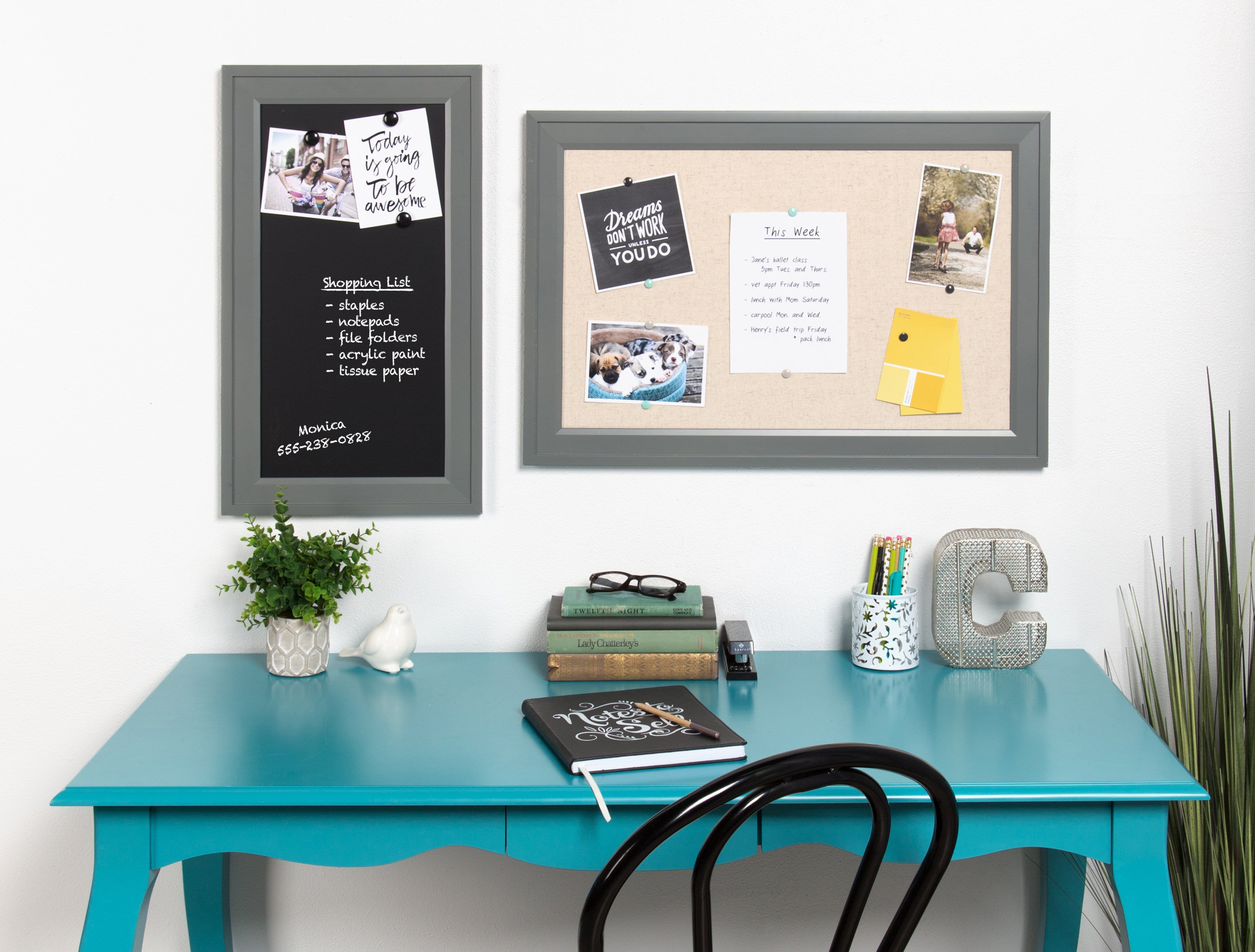 Bosc Framed Linen Fabric Pinboard