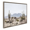 Sylvie Tall Saguaro Cacti Desert Mountain Framed Canvas by The Creative Bunch Studio