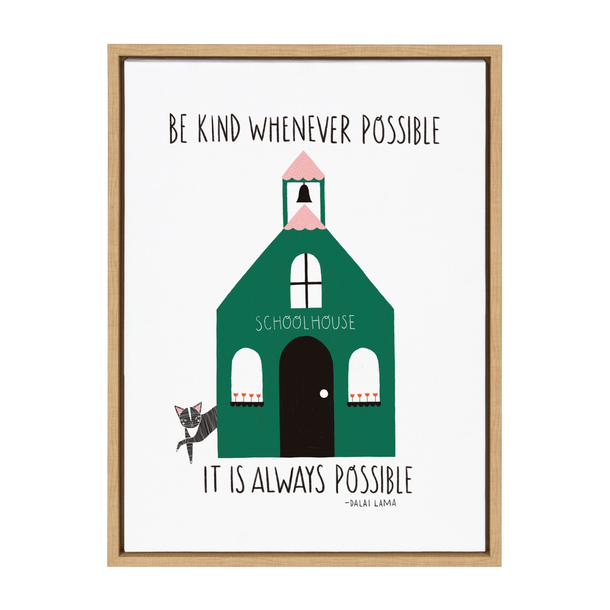 Sylvie Be Kind Whenever Possible Framed Canvas by Stacie Bloomfield of Gingiber