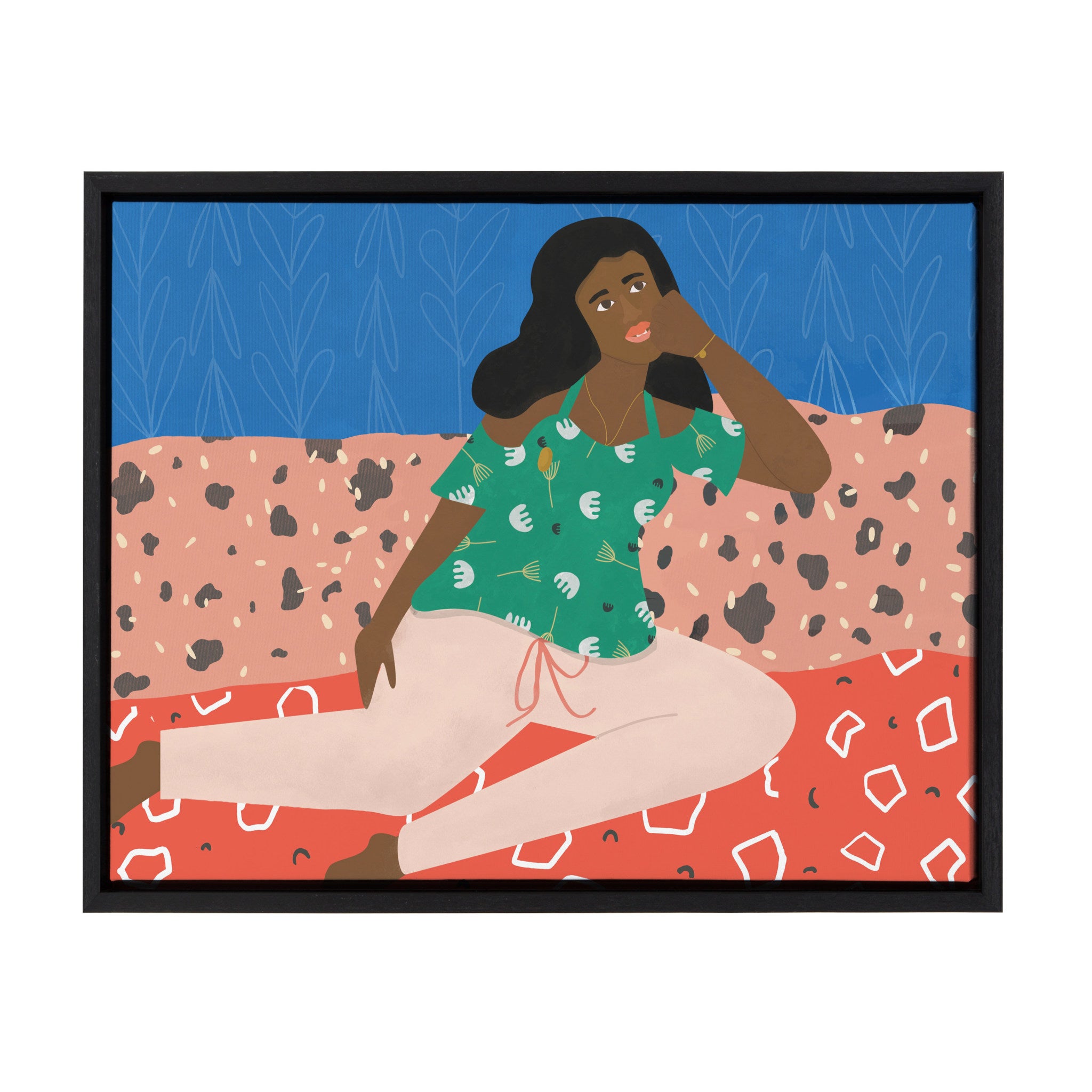 Sylvie At Home Framed Canvas by Queenbe Monyei